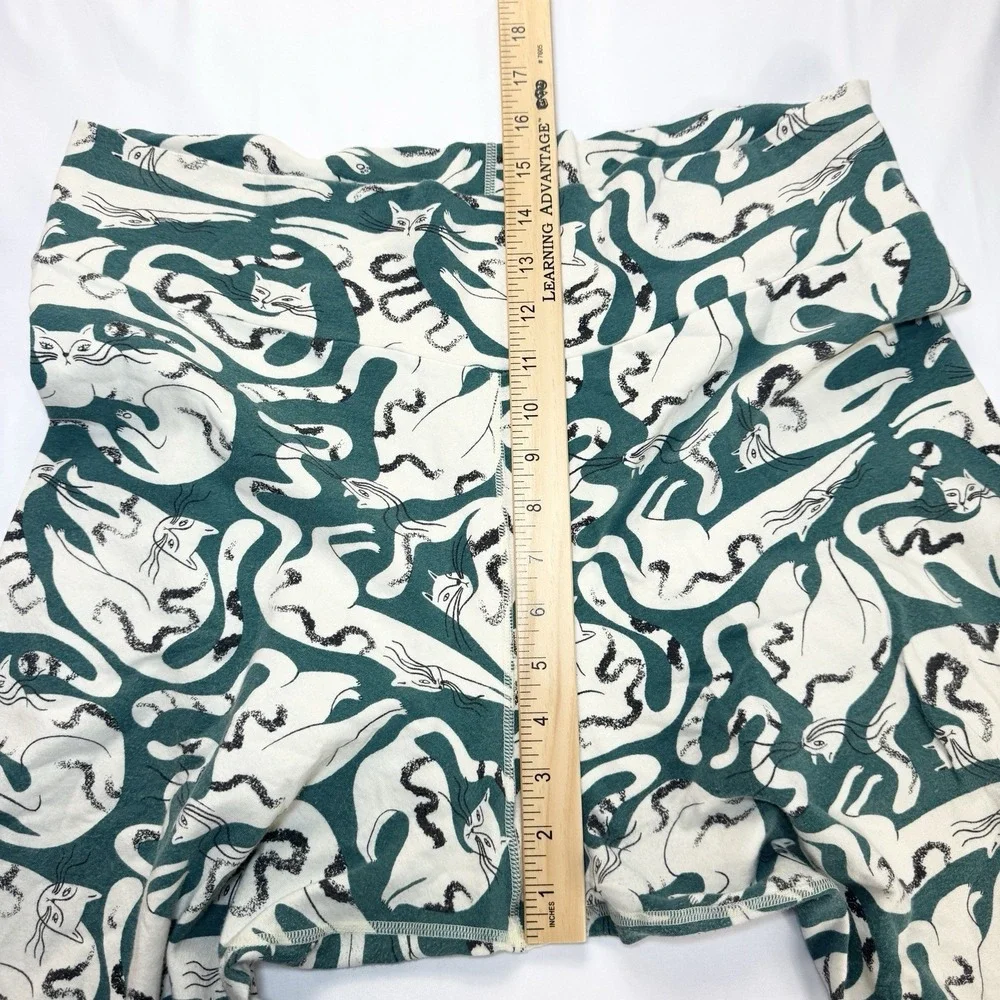 Thunderpants Organic Cotton 3/4 Leggings Womens 2X AOP Cat Print Sustainable - Picture 7 of 9